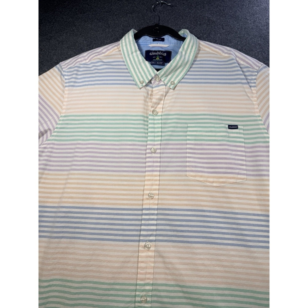 Chubbies Men's Striped Button Down Shirt‎ XXL
